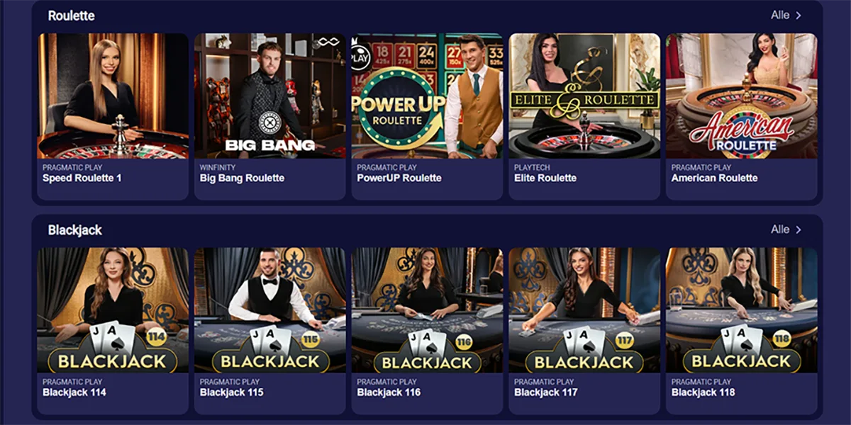 Betmatch Live Casino felület képén egy krupié és egy rulett asztal látható, magas felbontású streaming élményt mutatva.