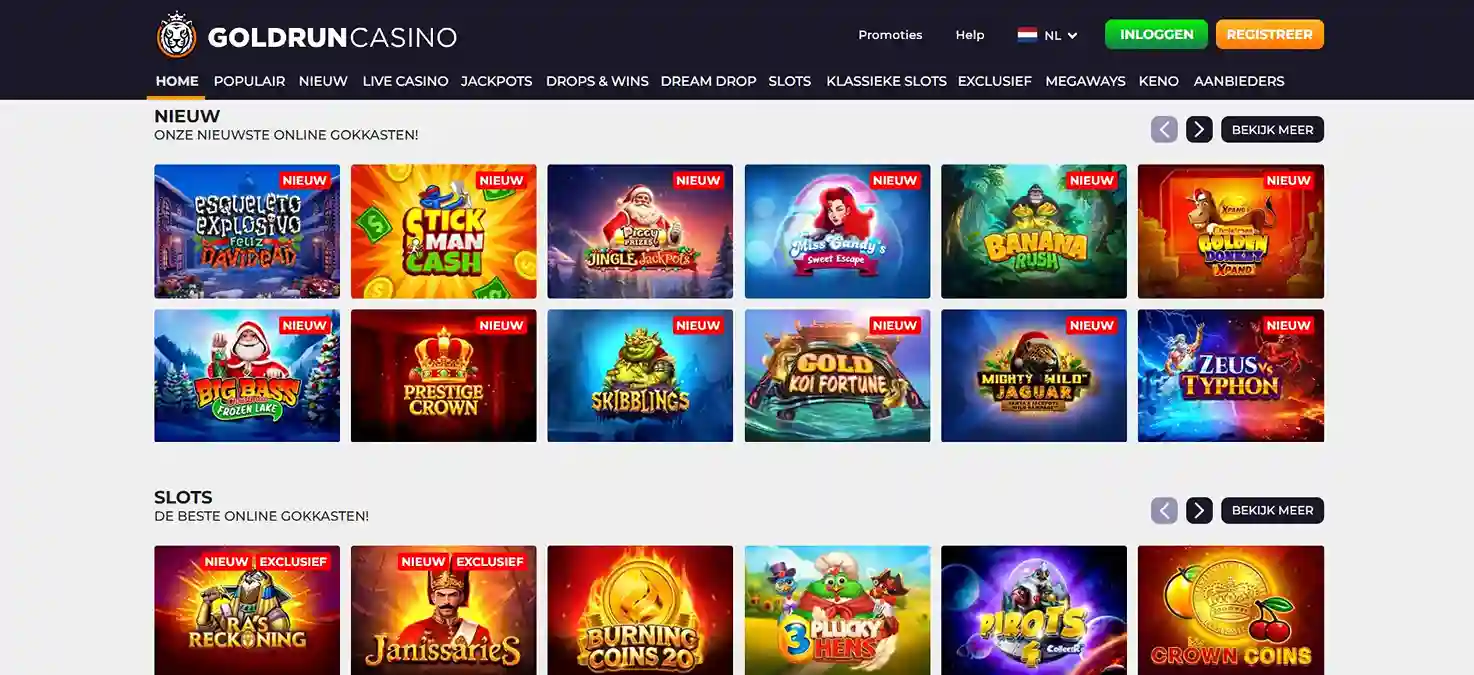 Goldrun Casino Online Interface