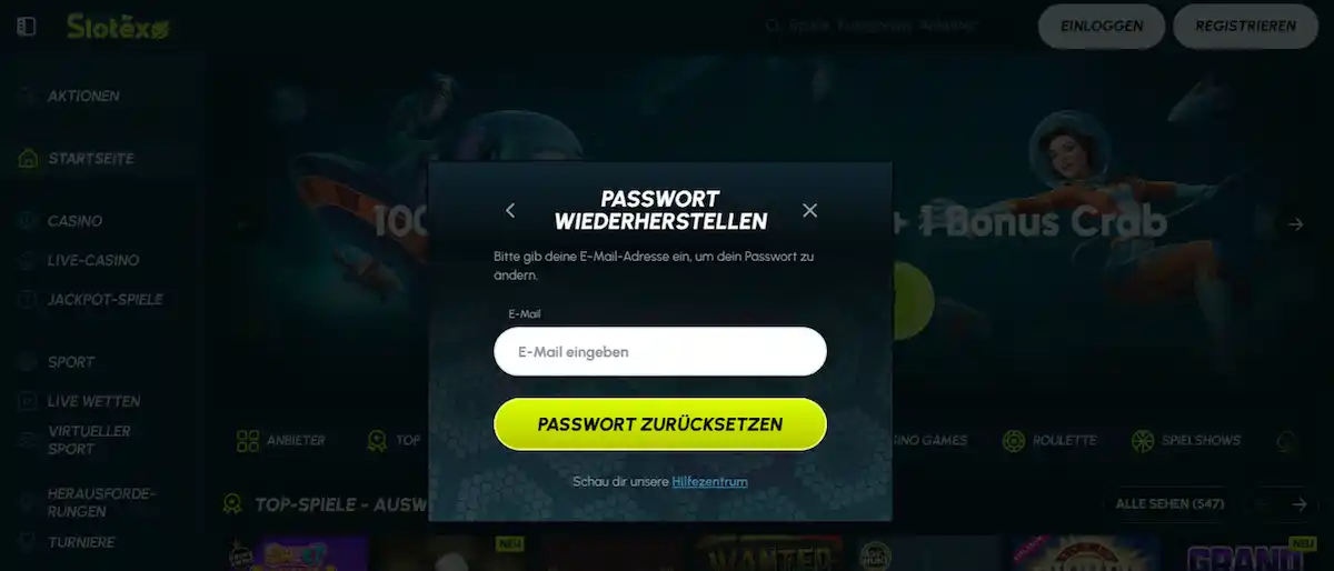 Vergessenes Passwort zurücksetzen