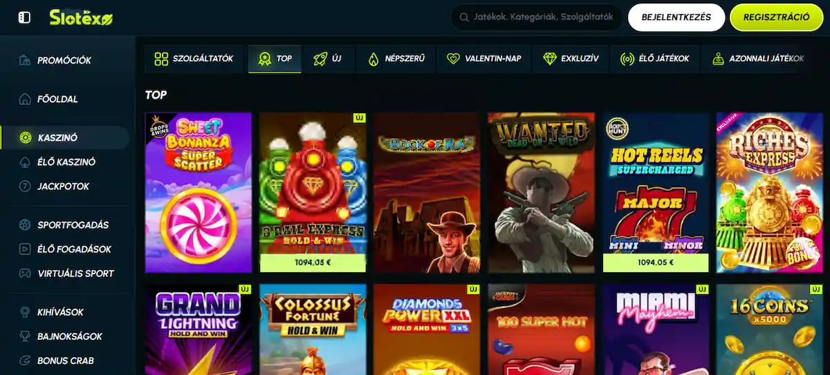 Slotexo Casino online játékplatform