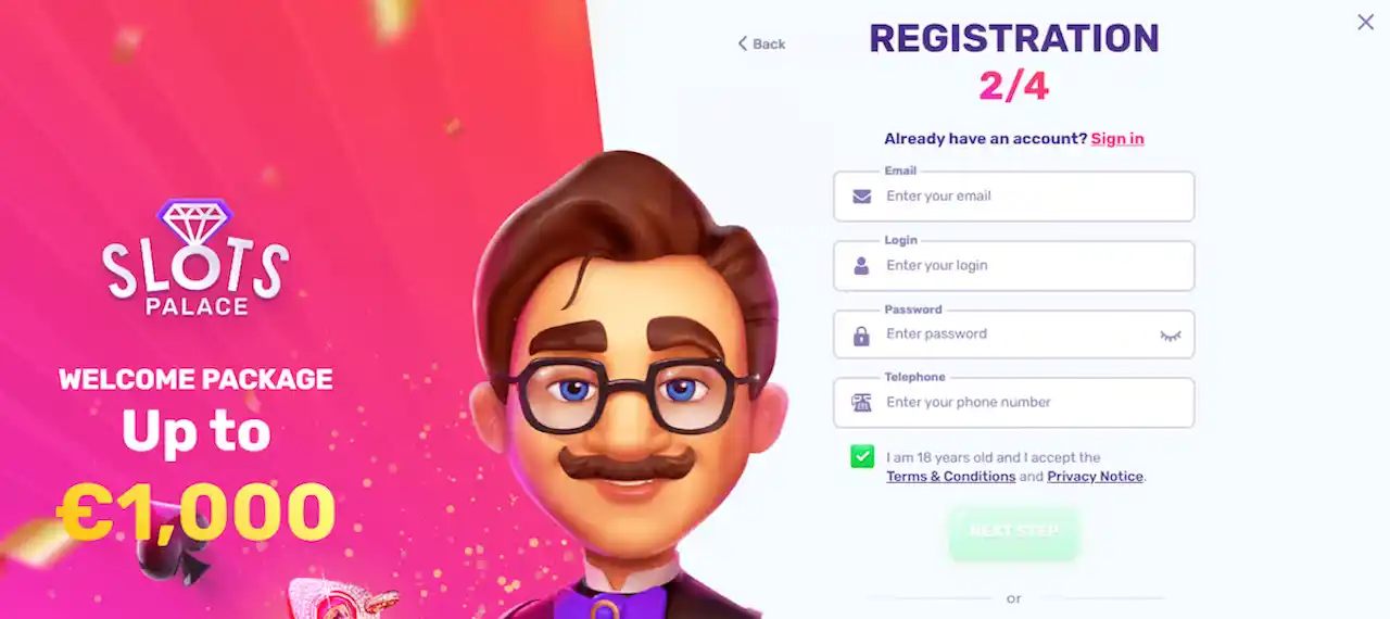 Creating a SlotsPalace Casino Account