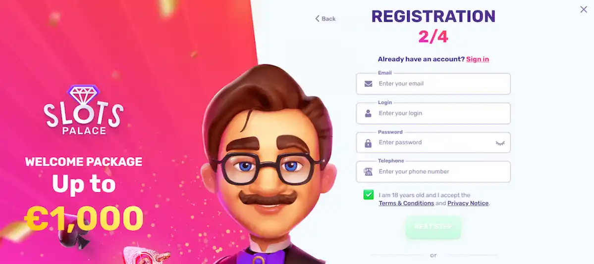 Open your Slots Palace Casino membership account