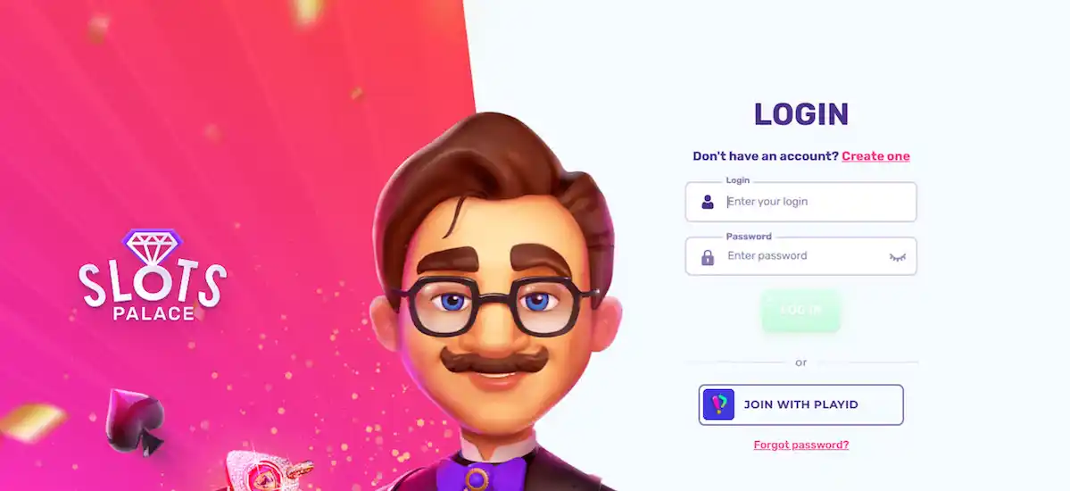 Secure login to Slots Palace Casino player portal