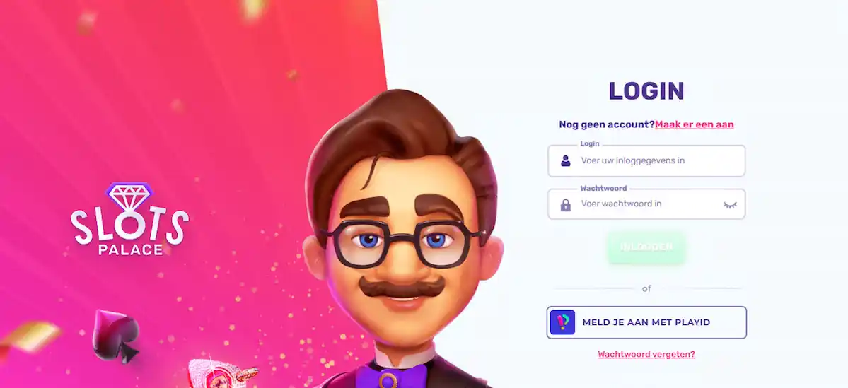 Log in op je Slots Palace Casino spelersaccount
