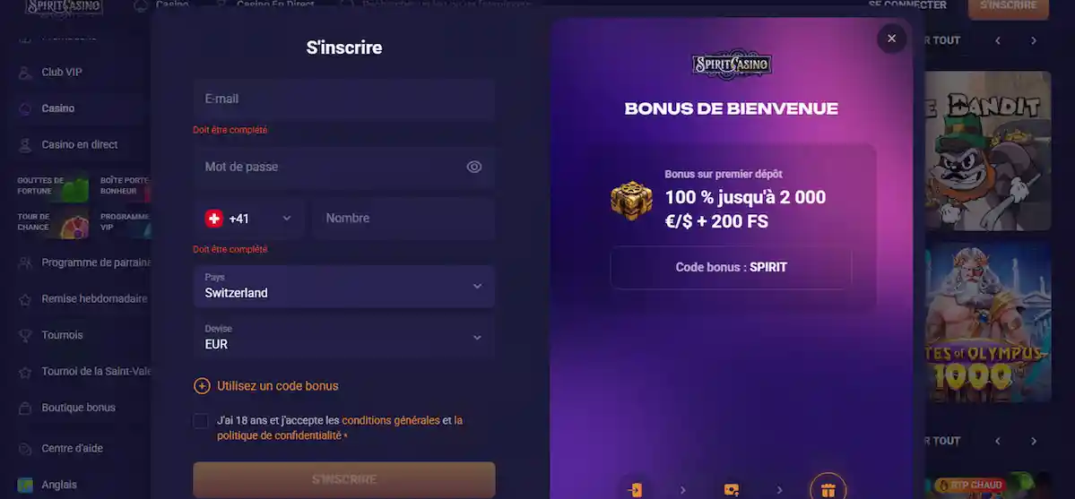 Sportaza Casino création de compte avec offre de bienvenue attractive pour nouveaux joueurs