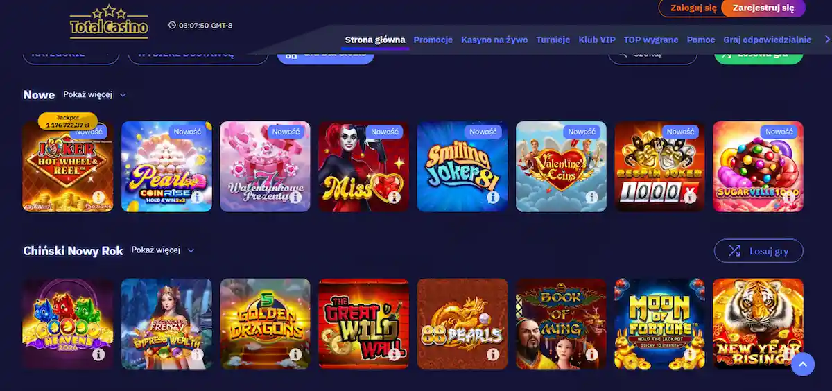 Total Casino portal gracza dla zweryfikowanych kont i członków