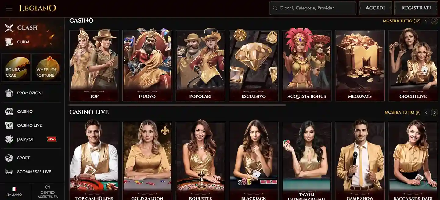 Legiano Casino Italia - 100% Bonus fino a 500€