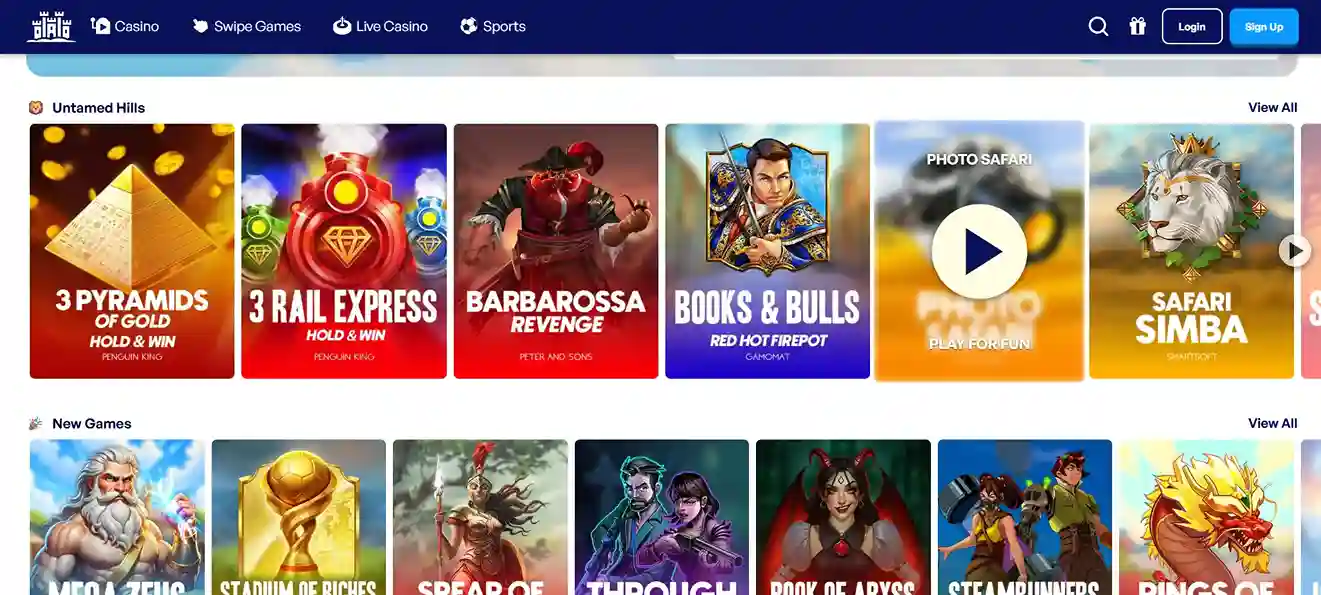 Skyhills Casino Online Interface