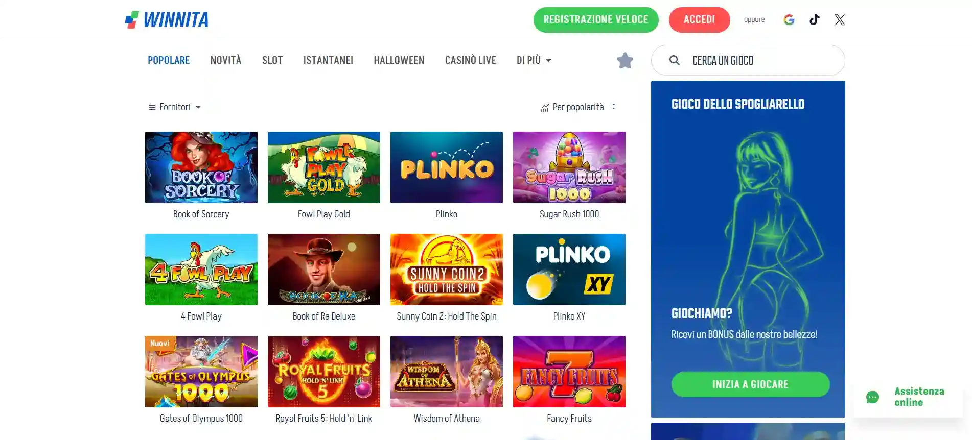 Winnita Casino: Mega Bonus 525% + 300 Giri Gratis